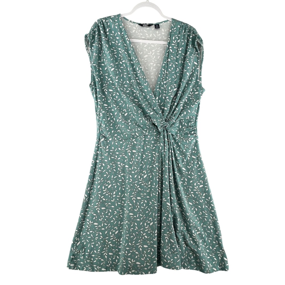 Lands End Womens Cap Sleeve Surplice Cotton Modal Fit & Flare‎ Dress Size 1X